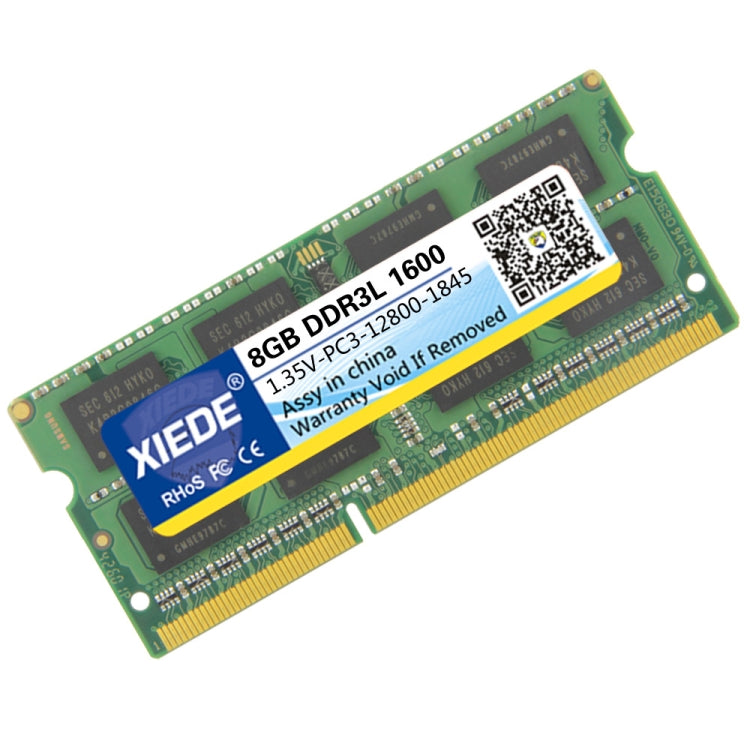 XIEDE 1.35V Low Voltage DDR3L 1600MHz 8GB Memory RAM Module Double Sided Particles for Laptop