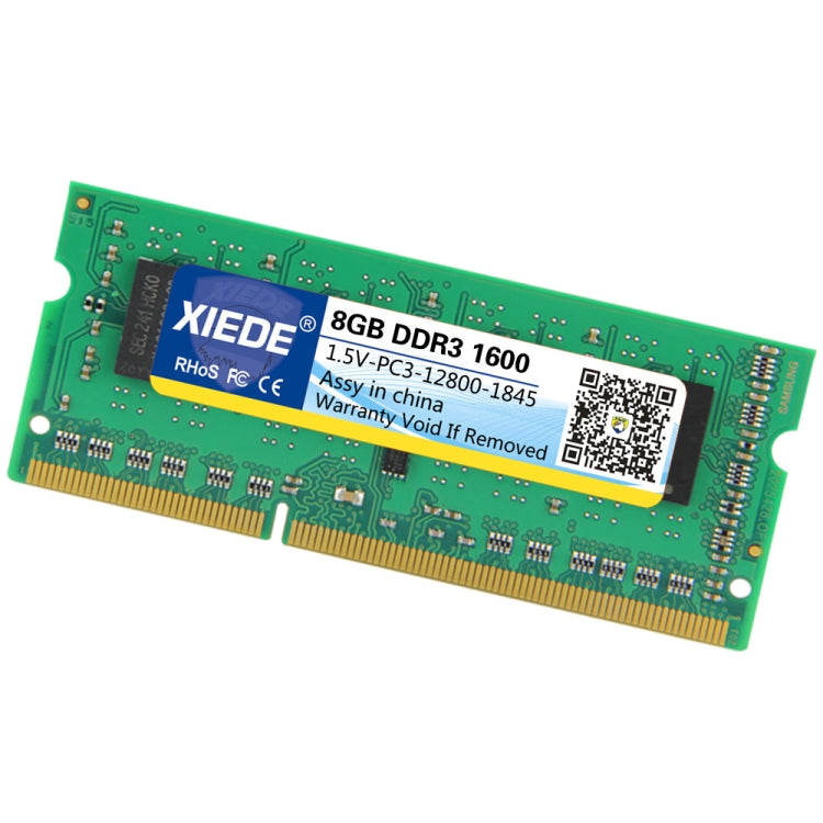 XIEDE DDR3 1600MHz 8GB PC3-12800 Memory RAM Module for Laptop