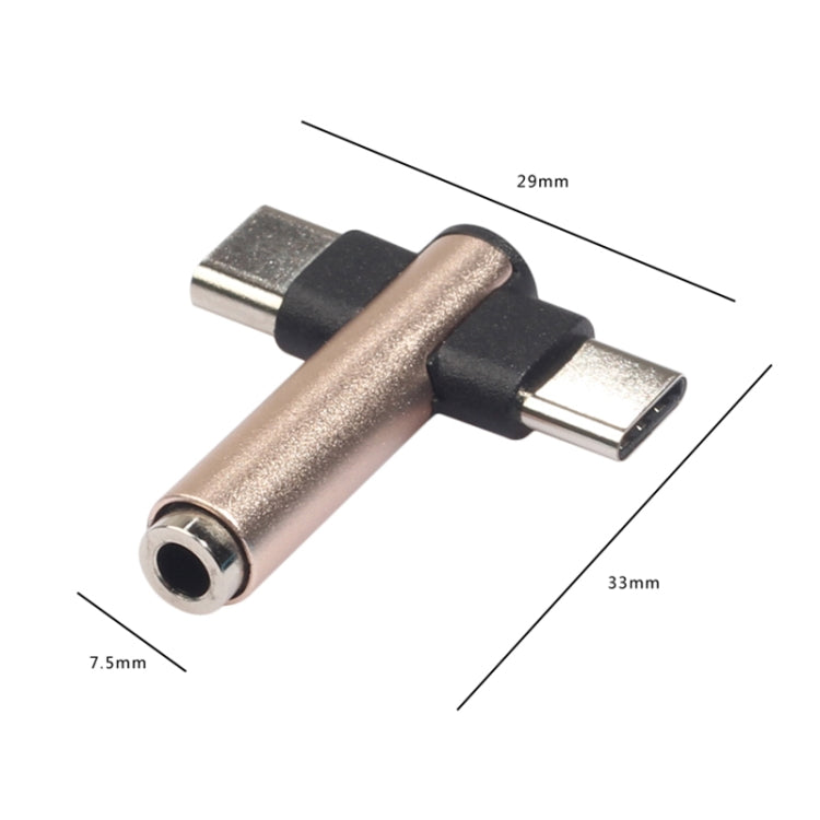 Type-C / USB-C to 3.5mm Audio Converter Earphone Adapter with Charging Adapter(Red)