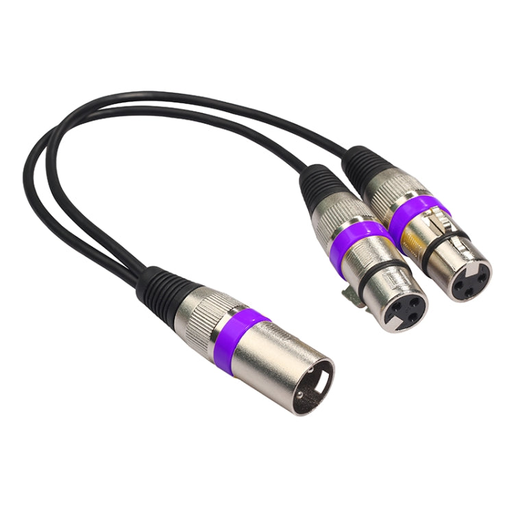 2055MFF-03 2 In1 XLR Male to Double Female Microphone Audio Cable, Length: 0.3m