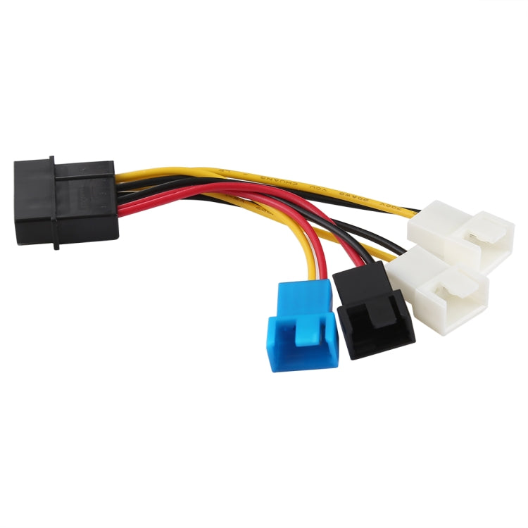 Big 4 Pin to 4 x 2 Pin CPU Fan PWM Deceleration Cable Temperature Control Drop Speed Cord, Length: 10cm