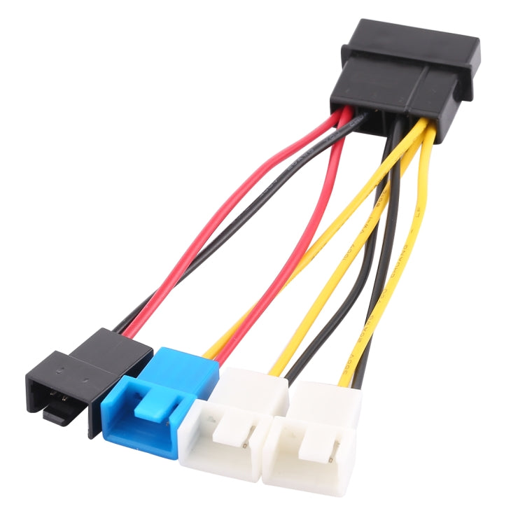 Big 4 Pin to 4 x 2 Pin CPU Fan PWM Deceleration Cable Temperature Control Drop Speed Cord, Length: 10cm