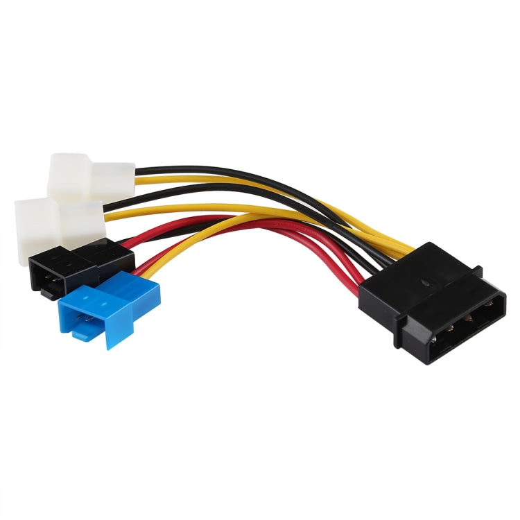 Big 4 Pin to 4 x 2 Pin CPU Fan PWM Deceleration Cable Temperature Control Drop Speed Cord, Length: 10cm