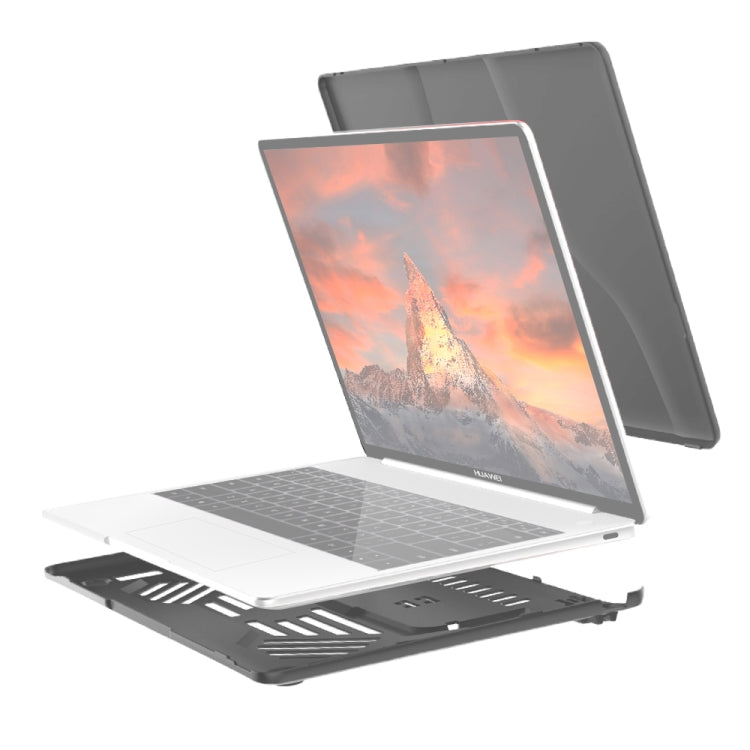 Split Waterproof PC Crystal Laptop Protective Case for Huawei MateBook 13 inch, with Stand & Handle