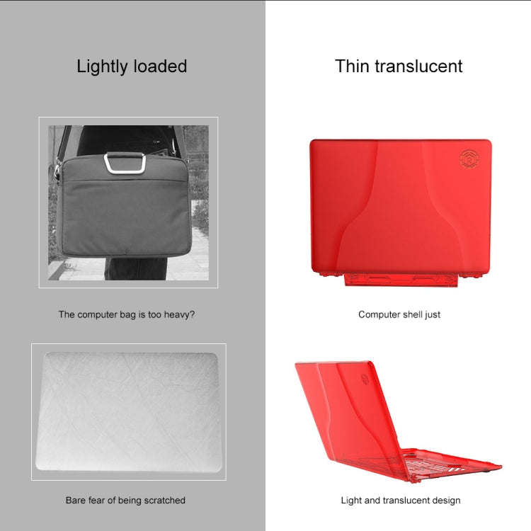 Split Waterproof PC Crystal Laptop Protective Case for Huawei MateBook 13 inch, with Stand & Handle