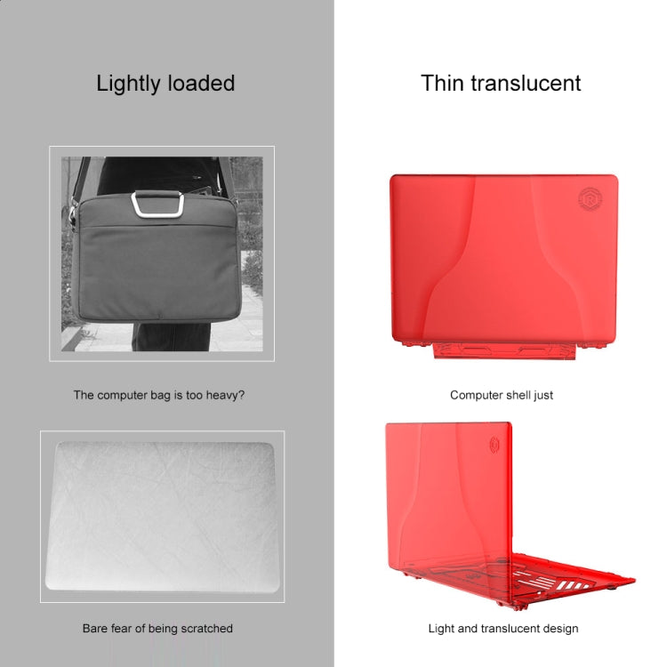 Split Waterproof PC Crystal Laptop Protective Case for Huawei MateBook X Pro, with Stand & Handle