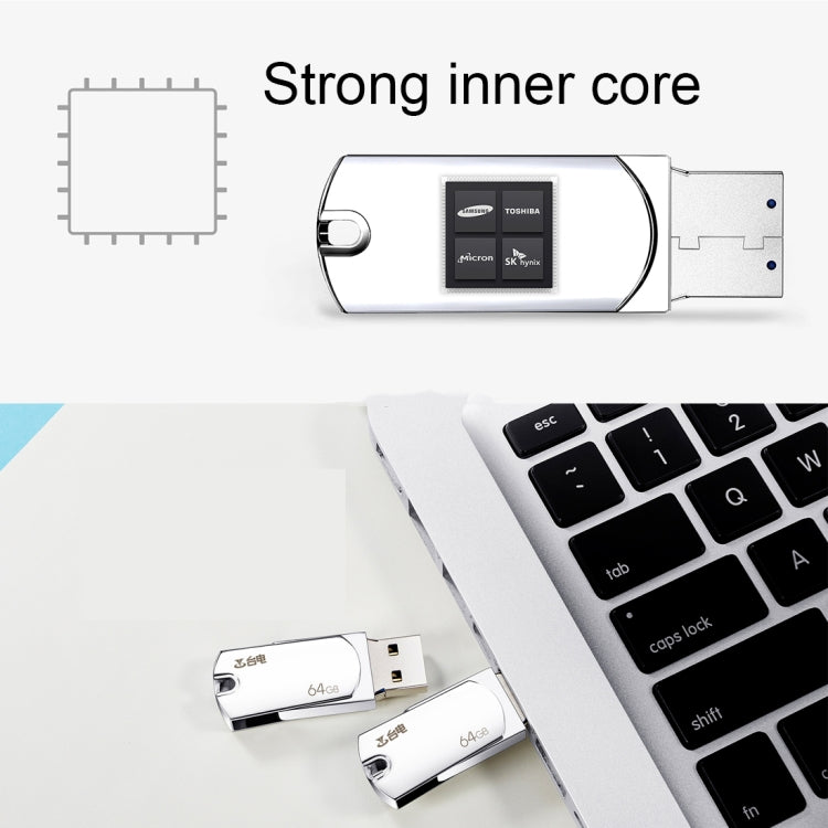 Teclast 64GB Leishen Series 360 Degrees Rotation Metal Body USB3.0 Flash Disk Drive for PC, Notebook, Laptop, Computer, Car Audio, STB, MP3, Blu-Ray Player(Silver)