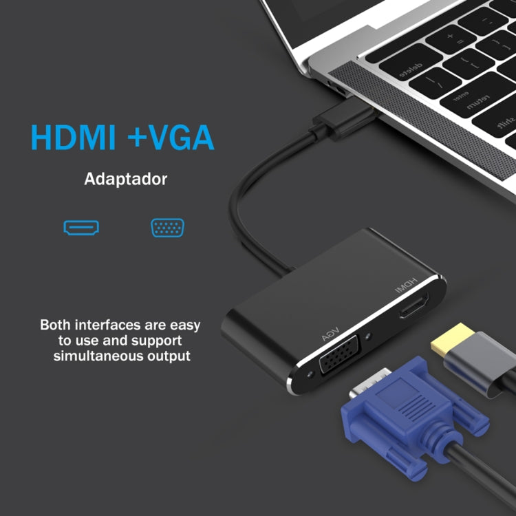 2 in 1 USB 3.0 to HDMI + VGA Adapter(Silver)