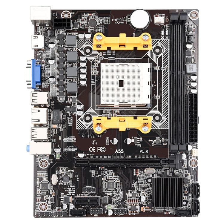 A55 Dual Channel DDR3 Desktop Computer Mainboard, Support for AMD A8 / A6 / A4 Quad-core Processor, Integrated Graphics
