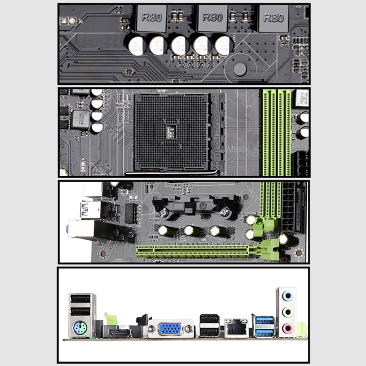A88 Dual Channel DDR3 Desktop Computer Mainboard, Support for All Series FM2 / FM2+ Series Processors, Discrete Graphics