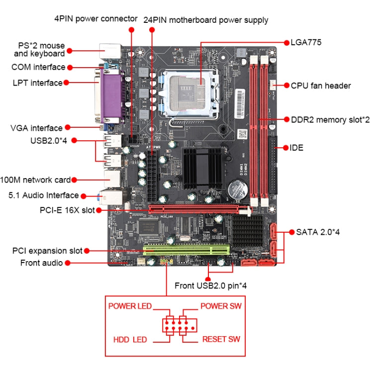 G31 LGA 775 DDR2 Desktop Computer Mainboard, Discrete Graphics