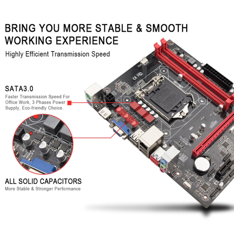 H81 DDR3 Desktop Computer Mainboard, Supports for LGA 1150 Series Processors