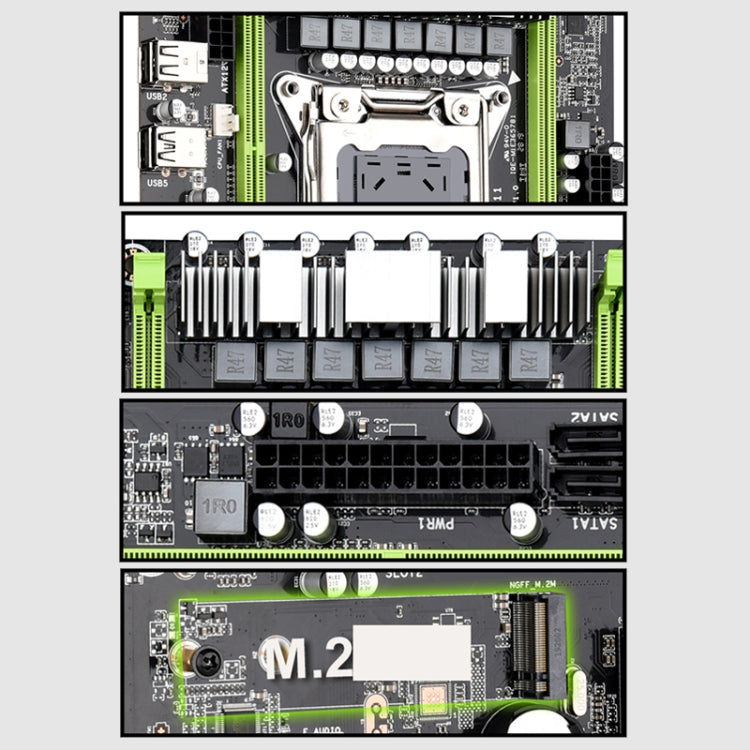 X79M2 2.0 DDR3 Desktop Computer Game Mainboard, Support for LGA 2011 Pin Series Processor, Discrete Graphics