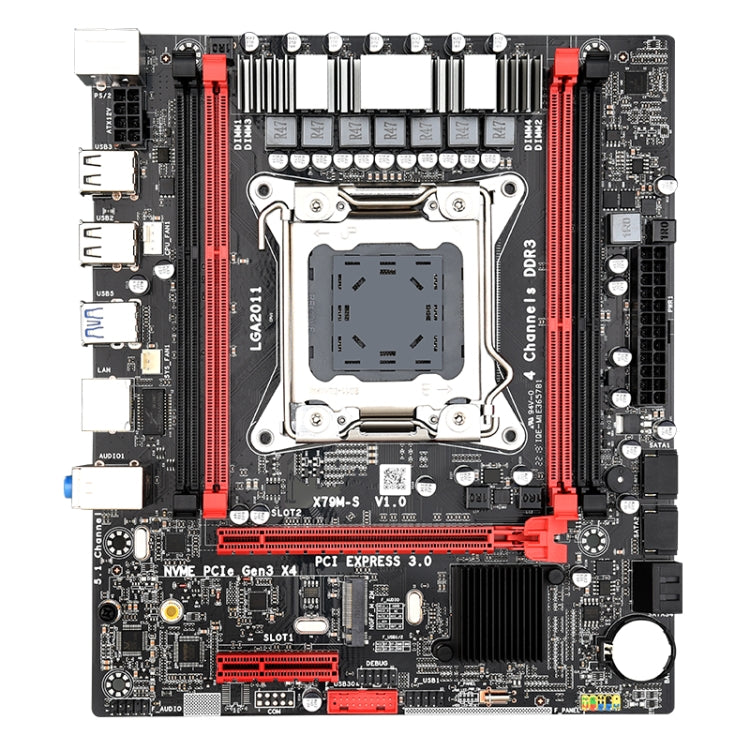 X79M-S 3.0 DDR3 Desktop Computer Mainboard with M.2 NVME Interface, Support for LGA 2011 Pin Series Processor, Discrete Graphics