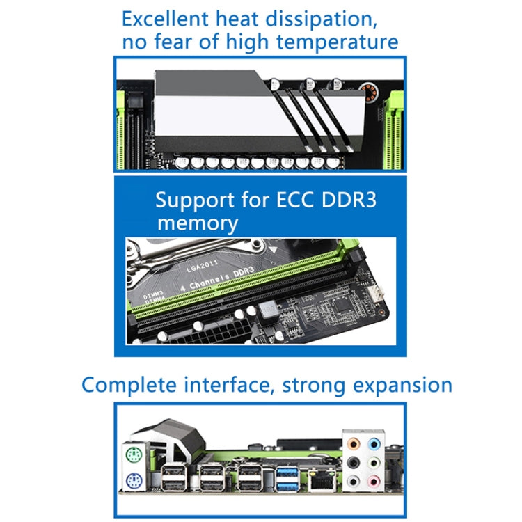 X79P DDR3 Desktop Computer Mainboard, Support for Intel E5 & E5V2 & Core i7 Series 2011 Pin Processor, Discrete Graphics