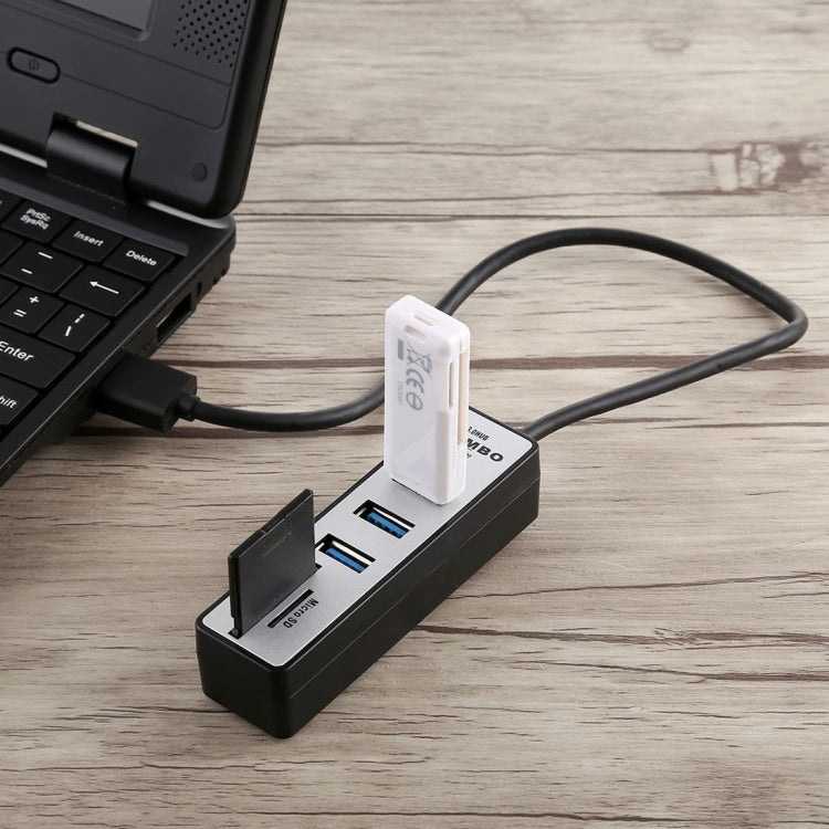 2 in 1 TF / SD Card Reader + 3 x USB 3.0 Ports to USB 3.0 HUB Converter, Cable Length: 26cm