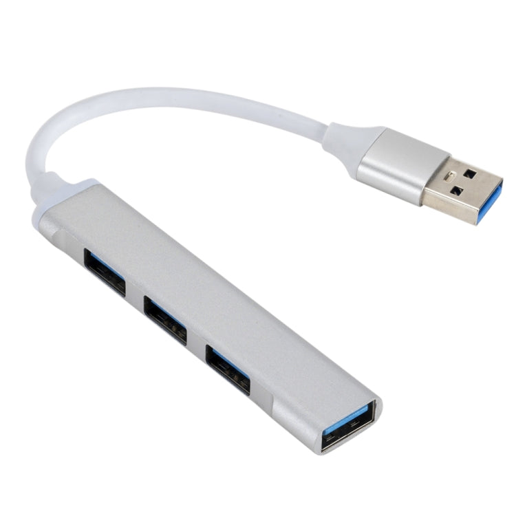 A809 USB 3.0 x 1 + USB 2.0 x 3 to USB 3.0 Multi-function Splitter HUB Adapter (Silver)