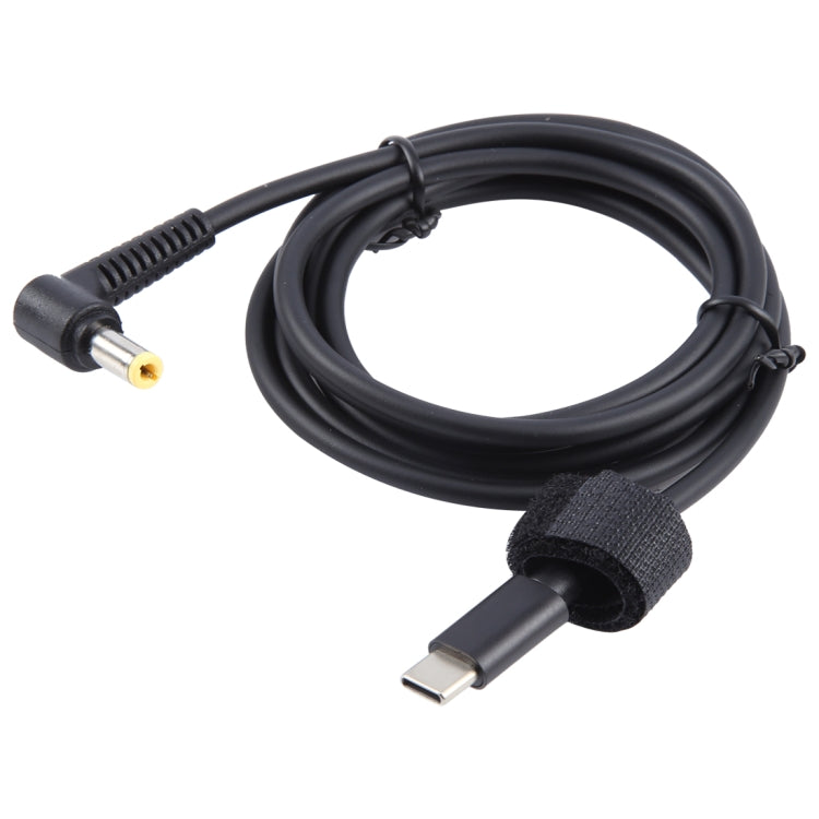 PD65W USB-C / Type-C Elbow to 5.5 x 2.5mm Laptop Power Charging Cable 1.5m  - Black