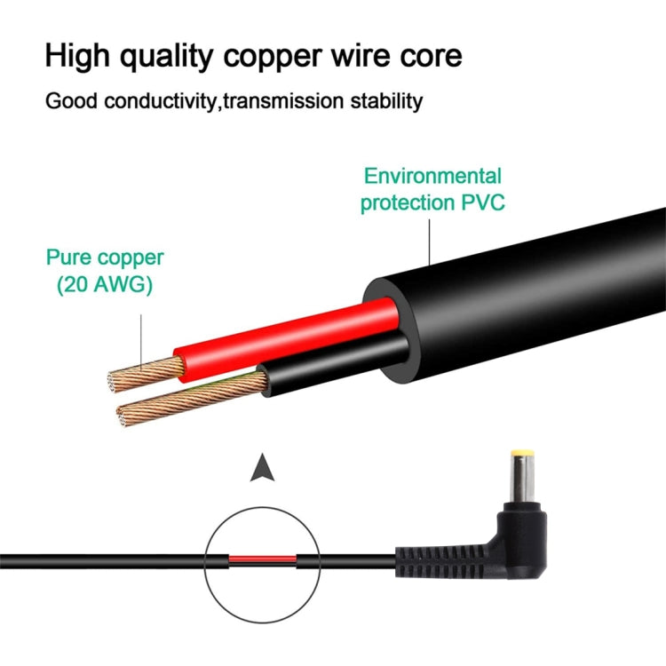 PD65W USB-C / Type-C Elbow to 5.5 x 2.5mm Laptop Power Charging Cable 1.5m  - Black