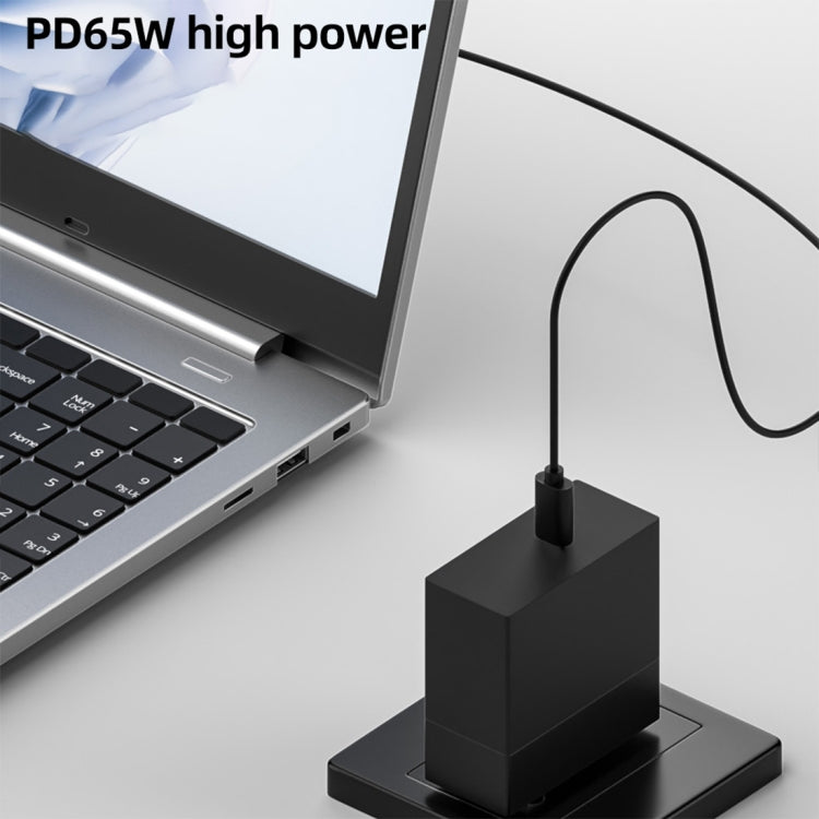 PD65W USB-C / Type-C Elbow to 5.5 x 2.5mm Laptop Power Charging Cable 1.5m  - Black