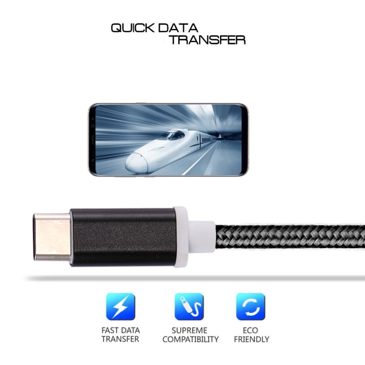 USB-C / Type-C Male to 3.5mm Female Weave Texture Audio Adapter, Length: about 10cm