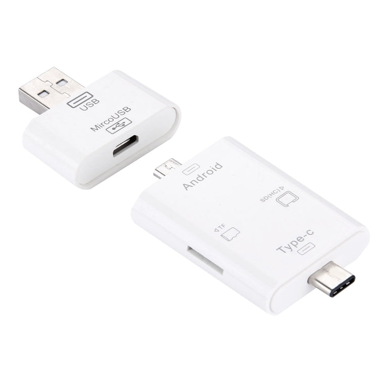 3 in 1 USB-C / Type-C 3.1 to Micro USB + SD(HC) + Micro SD Card Reader Adapter with OTG Function & USB Adapter for Macbook / Google Chromebook / Nokia N1 / Letv