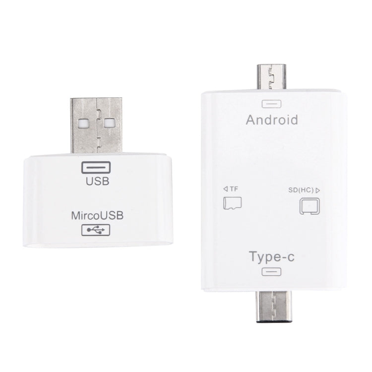 3 in 1 USB-C / Type-C 3.1 to Micro USB + SD(HC) + Micro SD Card Reader Adapter with OTG Function & USB Adapter for Macbook / Google Chromebook / Nokia N1 / Letv