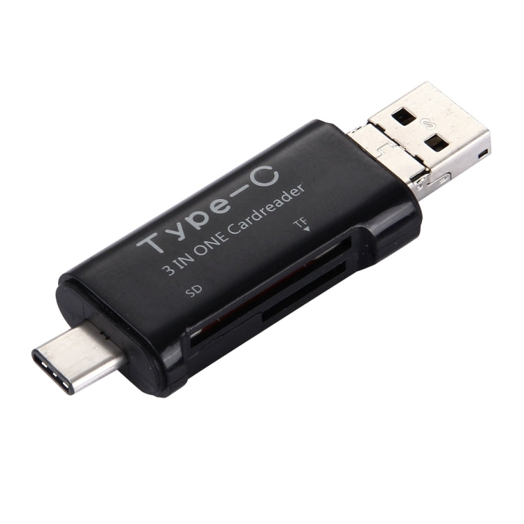 3 in 1 USB-C / Type-C 3.1 to USB 2.0 + Micro USB + SD(HC) + Micro SD Card Reader Adapter for