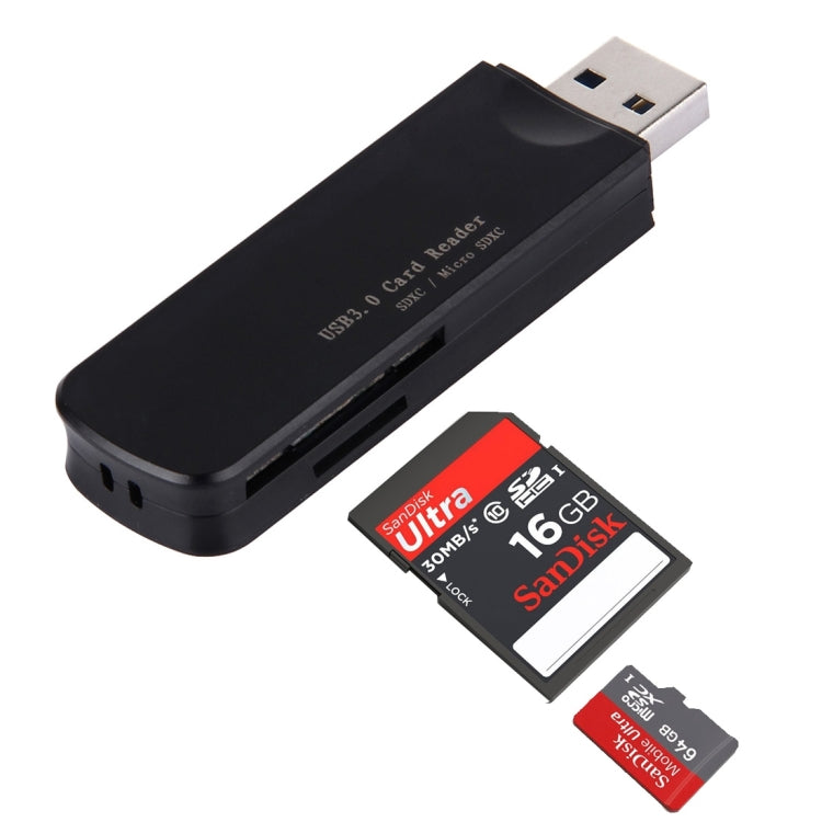 2 in 1 5Gbps USB 3.0 to Micro USB + SD(HC) + Micro SD Card Reader Adapter