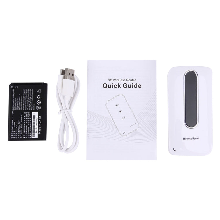 L10 3G Mini Mobile WiFi Router with LAN Port, Support 3000mAh Power Bank Charger(White)