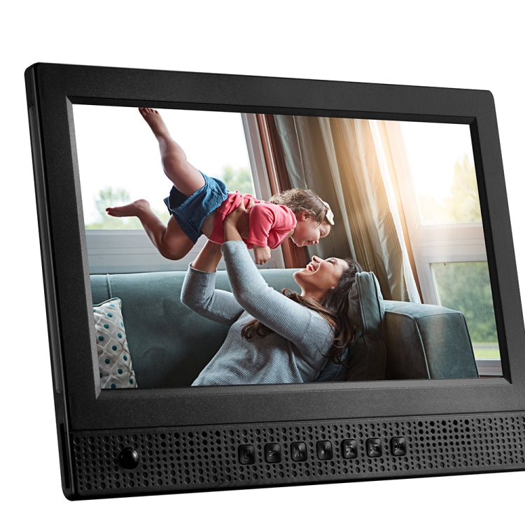 10.1 inch Ultra-thin Front Speaker With Human Body Induction Electronic Photo Album with LED Breathing Light Digital Photo Frame(Black)
