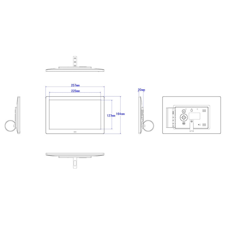 HSD-P520 10.1 inch LCD Display Digital Photo Frame with Holder & Remote Control, Support USB / SD Card Input, Built in Stereo Speaker, EU/US/UK Plug