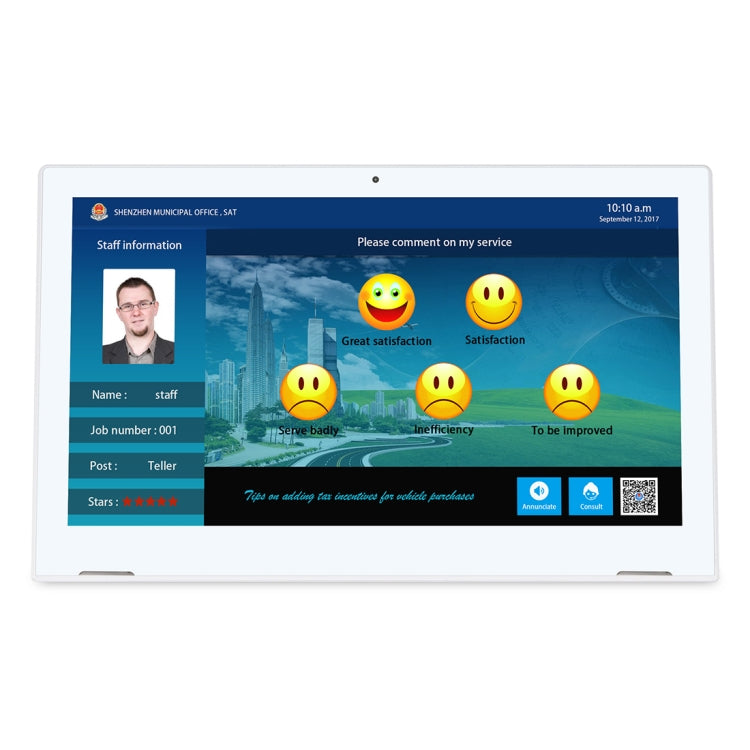 HSD1303T Touch Screen All in One PC with Holder, 2GB+16GB, 13.3 inch LCD Android 8.1 RK3288 Octa-core Cortex A53 1.5G, Support OTG & Bluetooth & WiFi