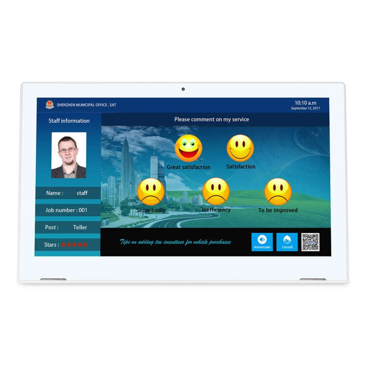 HSD1303T Touch Screen All in One PC with Holder, 2GB+16GB, 13.3 inch LCD Android 8.1 RK3288 Octa-core Cortex A53 1.5G, Support OTG & Bluetooth & WiFi