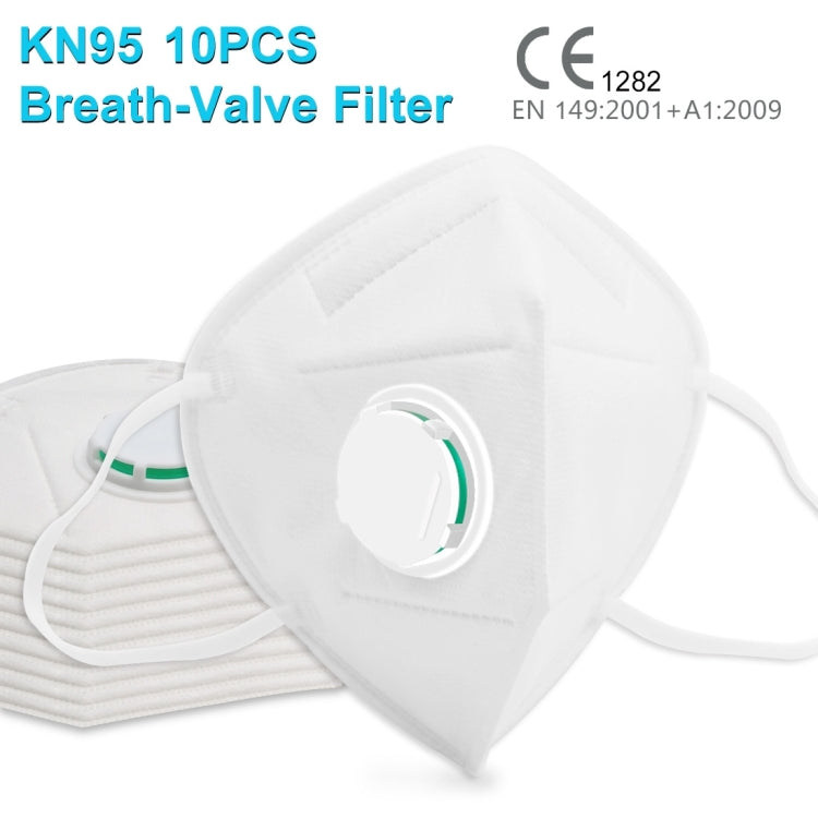 10 PCS KN95 n95 Breathable Respirator Dustproof Antiviral Anti-fog Protective Mask with Breath-Valve Filter