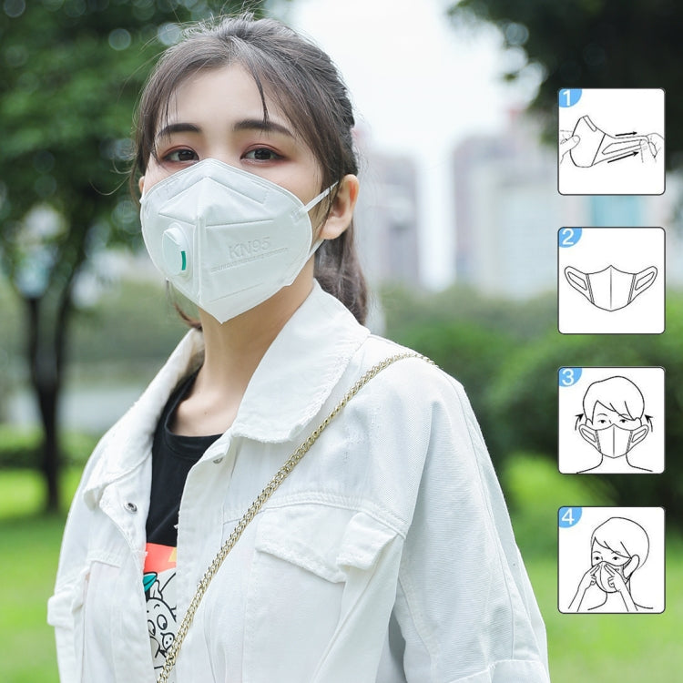 10 PCS KN95 n95 Breathable Respirator Dustproof Antiviral Anti-fog Protective Mask with Breath-Valve Filter