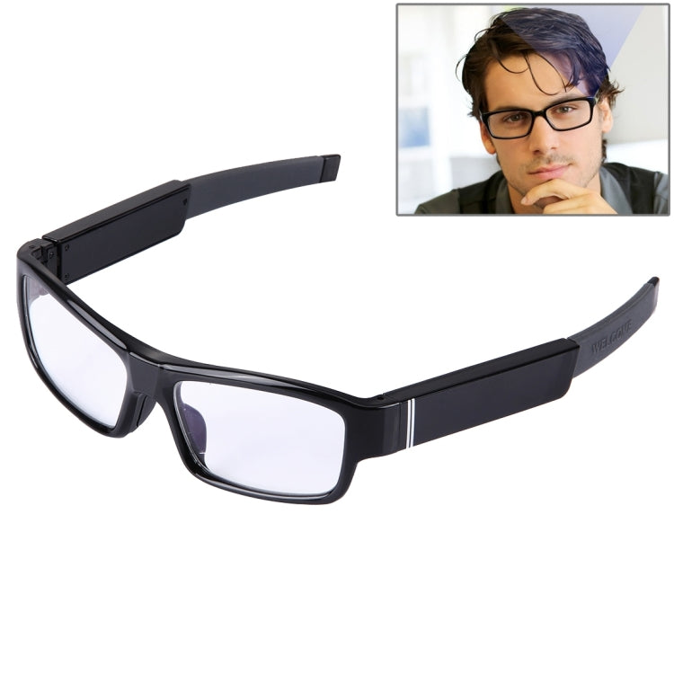 TA-005 HD 1080P 5.0 Mega Pixels CMOS Glasses DVR Recorder No Pinhole Camera with Audio / Video Recording / Photo Function, Support TF Card up to 32GB (Plain Glass Spectacles)