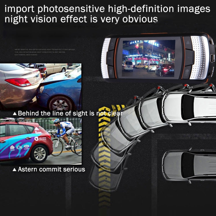 A1 Car DVR Camera 2.7 inch LCD Full HD 1080P 2 Cameras 170 Degree Wide Angle Viewing, Support Night Vision / Motion Detection / TF Card / HDMI / G-Sensor