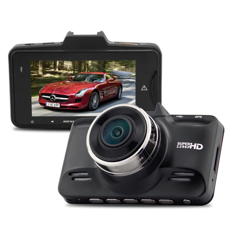 GS98C Car DVR Camera 2.7 inch LCD Screen HD 2304 x 1296P 170 Degree Wide Angle Viewing, Support Motion Detection / TF Card / G-Sensor / HDMI(Black)