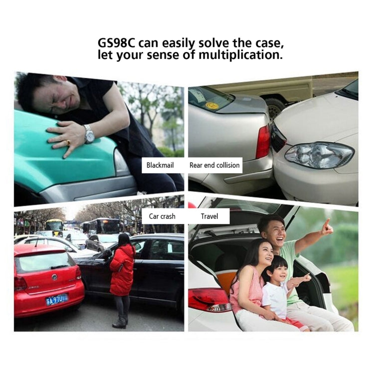 GS98C Car DVR Camera 2.7 inch LCD Screen HD 2304 x 1296P 170 Degree Wide Angle Viewing, Support Motion Detection / TF Card / G-Sensor / HDMI(Black)