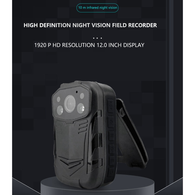 C82 Portable 1080P HD Field Recorder with 2.0 inch Display & Epaulette Back Clip, Support Infrared Night Vision & Red and Blue Light Flashing & Segmented Recording & Loop Recording & Motion Detection(Black)