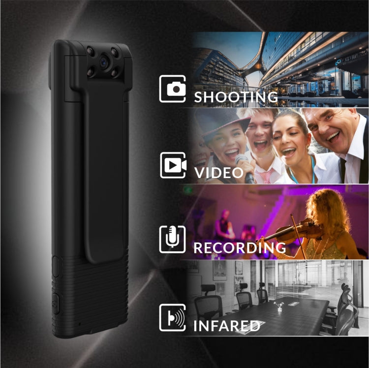B13 Smart Camera Pen Back Clip Design 1080P HD Camera Video Recorder, Support Infrared Night Vision /180 Degrees Rotation Camera / TF Card