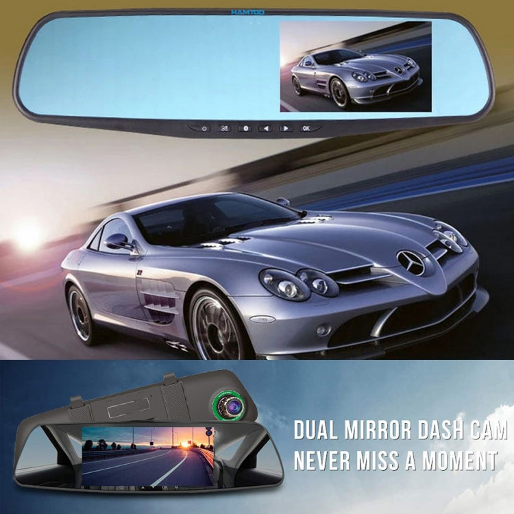 HAMTOD HG51 5.0 inch 170 Degrees Wide Angle HD 1080P Dual Mirror Dash Video Car DVR
