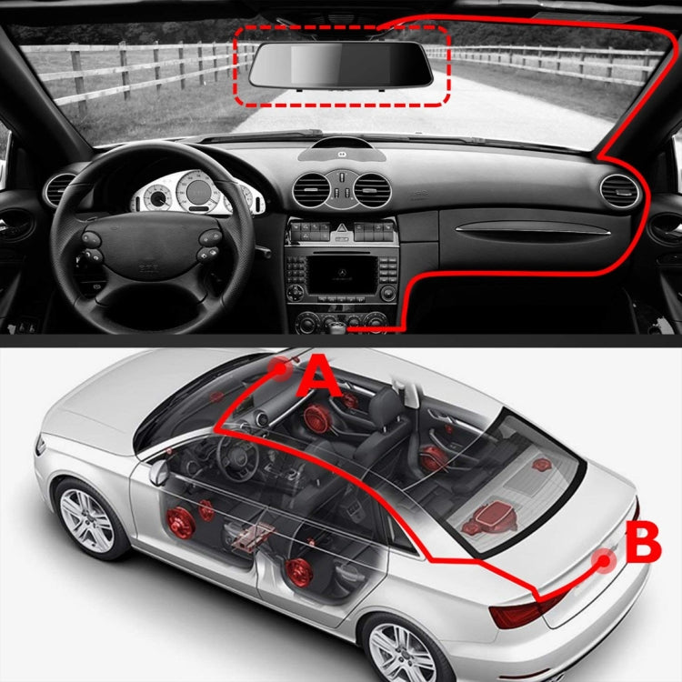 HAMTOD HG71 6.86 inch 170 Degrees Wide Angle HD Dual Mirror Dash Video Car DVR