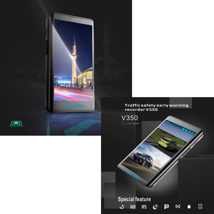 HAMTOD HV35 3.5 inch IPS Touch Screen 170 Degrees Wide Angle Full HD Video Car DVR, Support TF Card(32GB Max) / G-Sensor