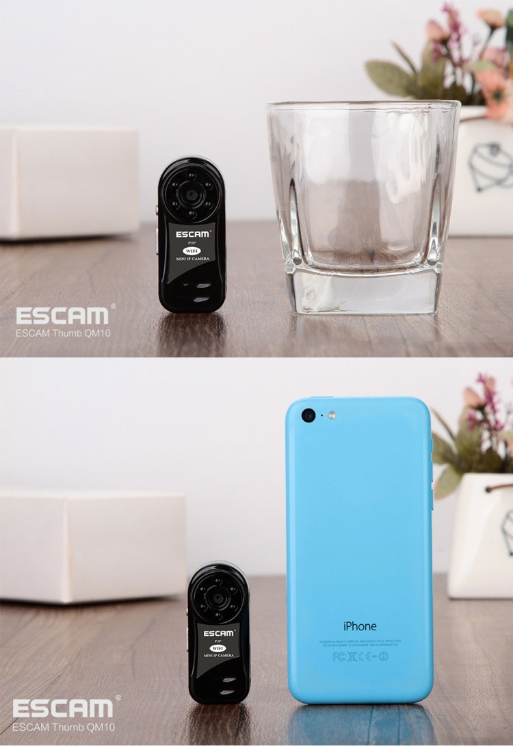 ESCAM Thumb QM10 HD 720P Digital Video Recorder Camcorder WiFi Thumb Mini DV, Support Motion Detection / Night Vision