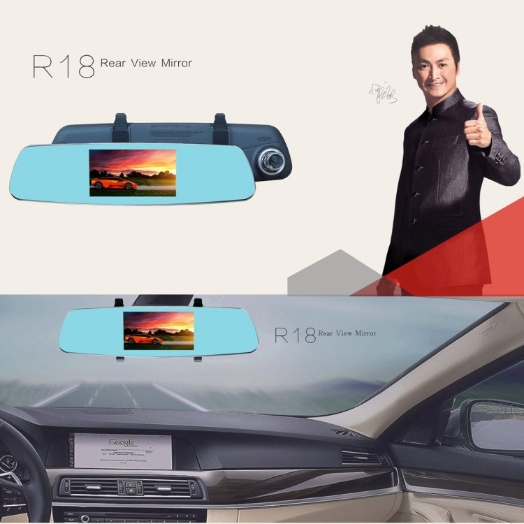 CAR LOVER R18 HD 1080P 5.0 inch Anti-glare Blue Mirror Rearview Mirror Vehicle DVR, Novatek NT96655+0210 Program, 170 Degree Wide Angle Viewing, Support  Loop Recording / Motion Detection / G-Sensor