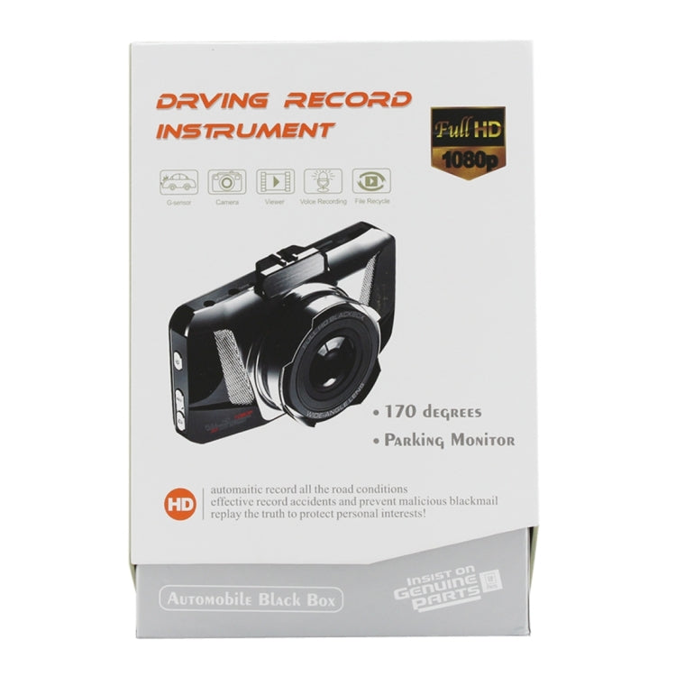 GT2000ZL HD 1080P 3.0 inch Screen Display Vehicle DVR, Novatek Program, 170 Degree Wide Angle Viewing, Support Motion Detection, TF / HDMI / AV