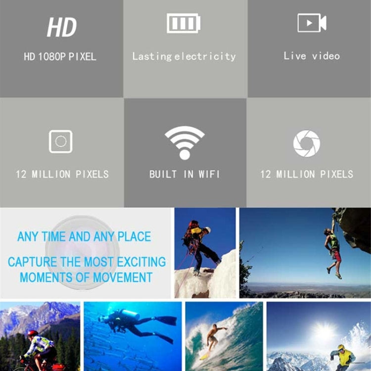 R3 WiFi Full HD 1080P 2.0MP Mini Camcorder WiFi Action Camera, 120 Degrees Wide Angle, Support Night Vision / Motion Detection