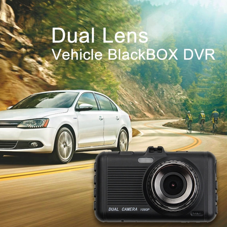 I8 HD 1080P 3.0 inch Screen Display Vehicle DVR, Ambarella Programs, 170 Degree Wide Angle Viewing, 2 Cameras, Support  Motion Detection / Night Vision